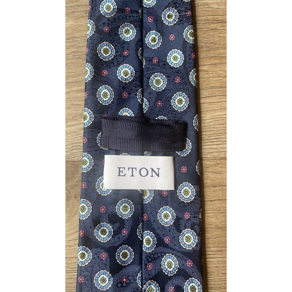 Eton Navy Floral Silk Tie